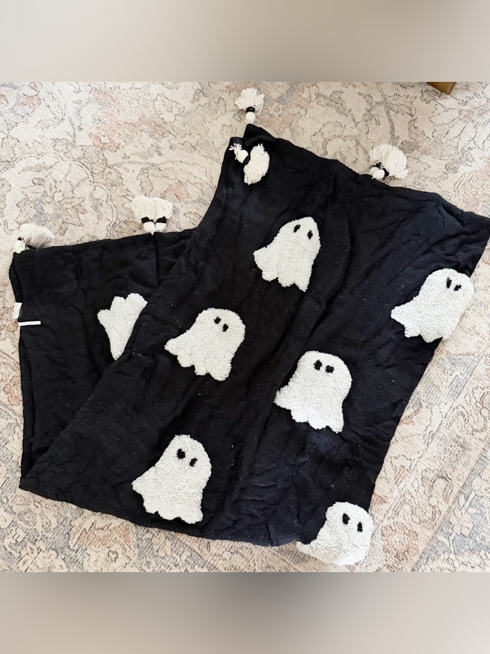 Rachel Zoe ghost plush Halloween decor throw blanket